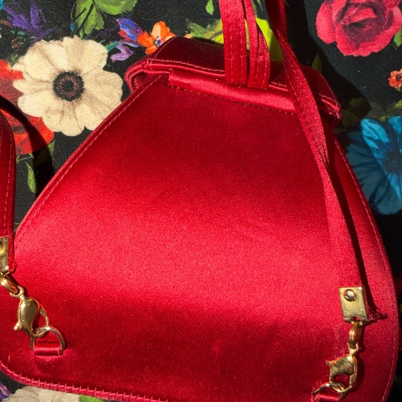 Gucci Vintage Red Satin Rhinestone Horsebit Mini Backpack main image 14